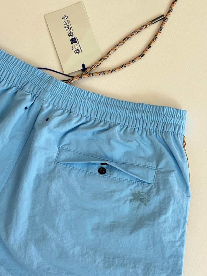 Burberry Nylon Side Check Drawstring Shorts in Black