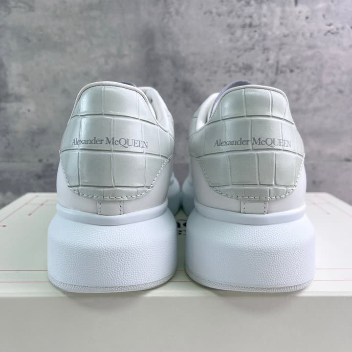 Alexander McQueen Oversized Platform Sneakers in All White Textured