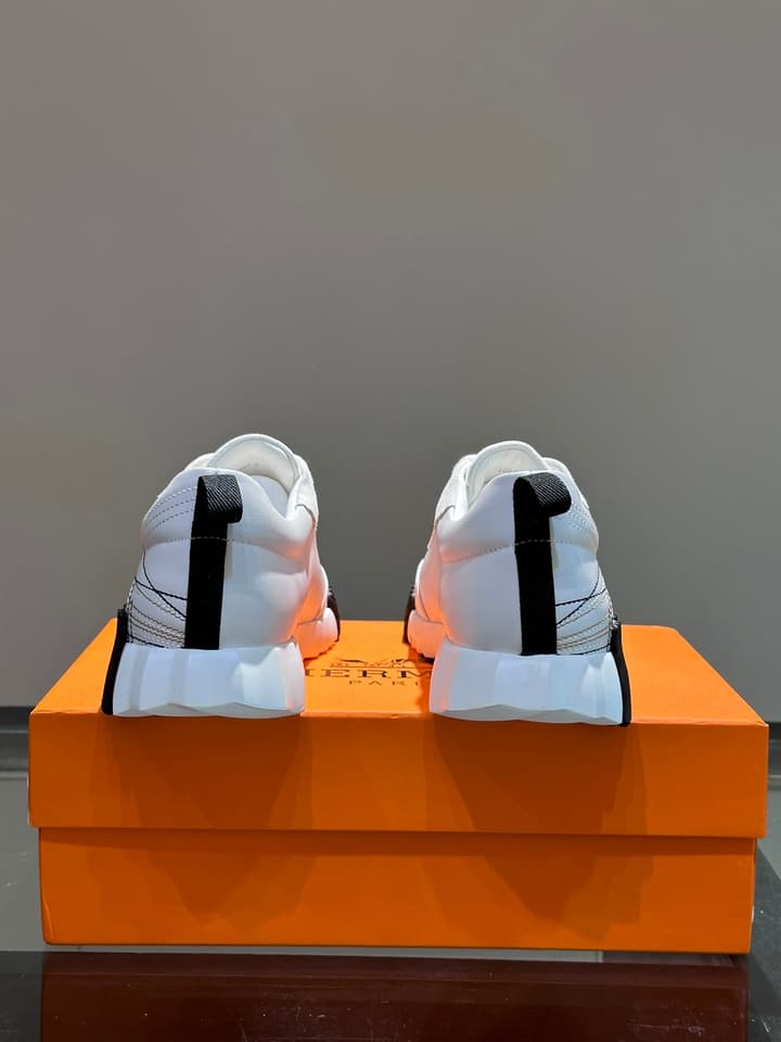 Hermès Bouncing Sneakers in Dark Grey Textured