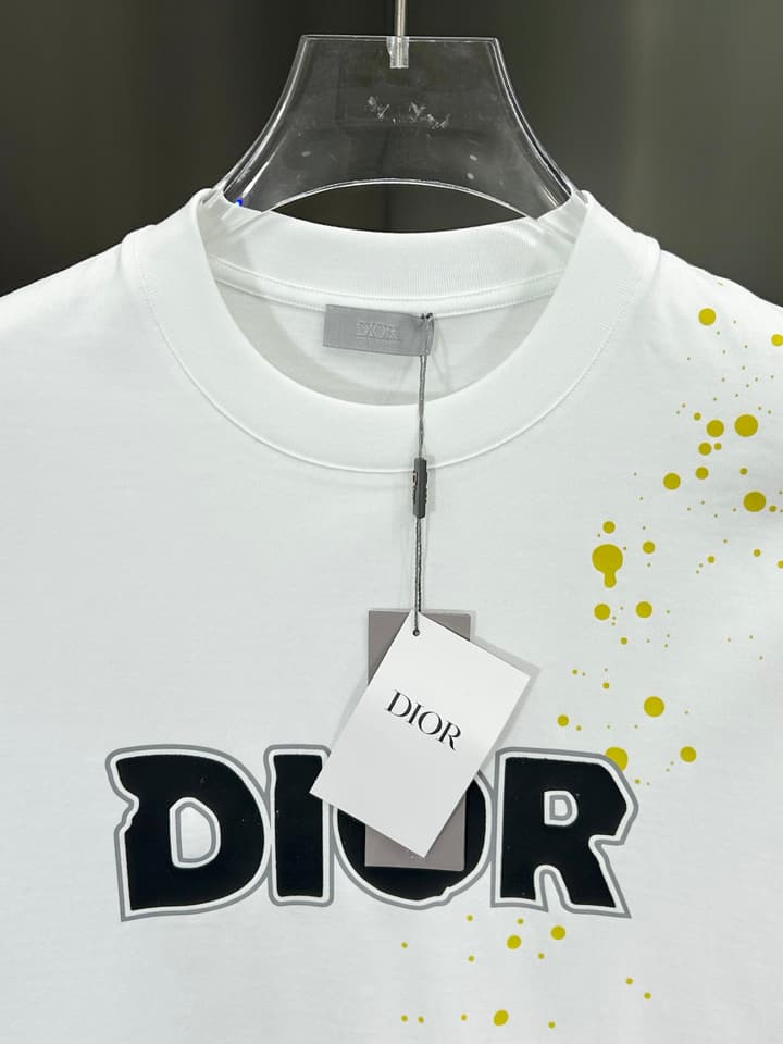 Dior 3D Logo High-Count Cotton T-Shirt – 2026SS in Black With Blue Graffiti Logo