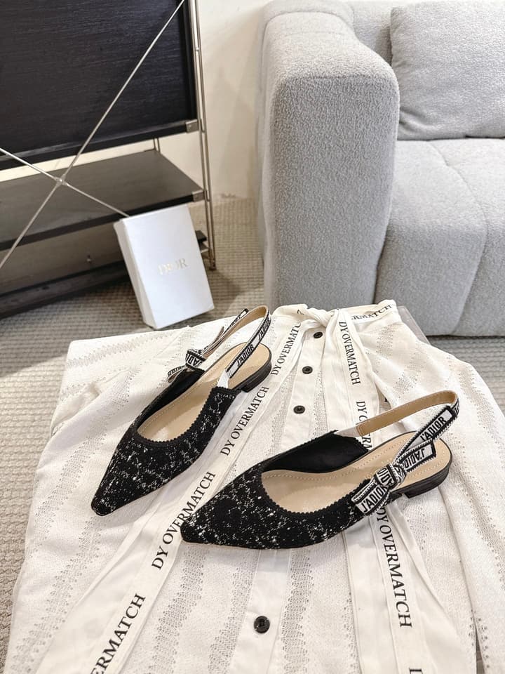 Dior J'Adior Embroidered Kitten Heel Sandals in Defined Black Oblique