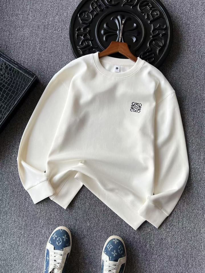 Loewe Air Cotton Round Neck Sweatshirt in Cement Grey
