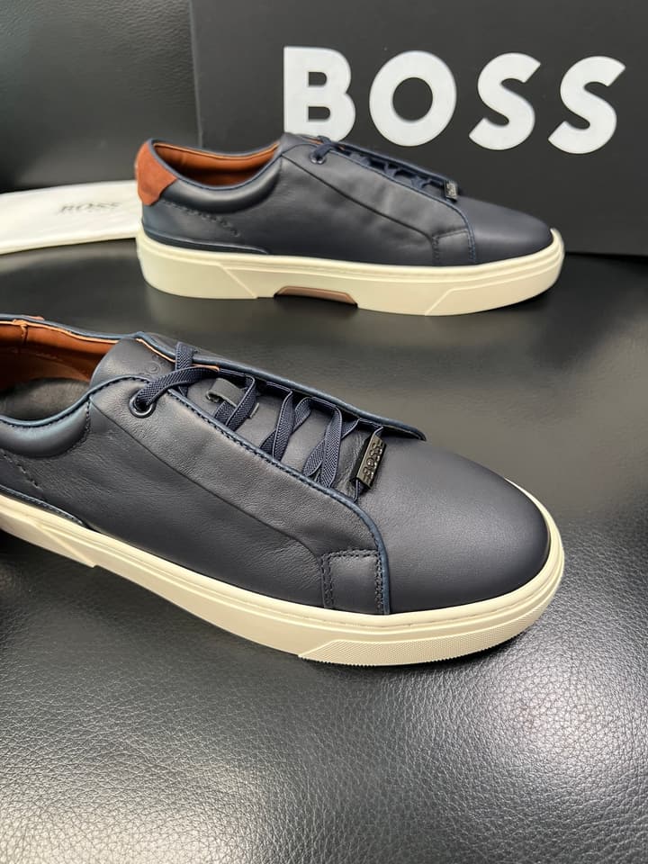 Boss Panelled Leather Sneakers