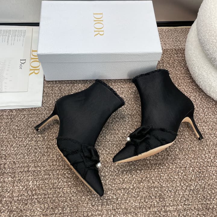 Dior J'Adior Adiorble Tassel Ankle Boots – 2024 Fall/Winter Collection in Black High Heel