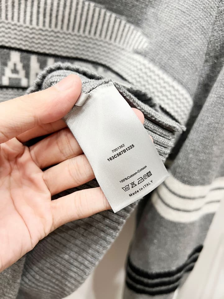 Dior x Peter Doig Ski Series Sailor Collar Knit Sweater – 23FW in Grey