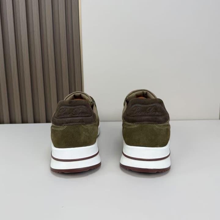Loro Piana Men's Classic Jogging Sneakers in Black Suede