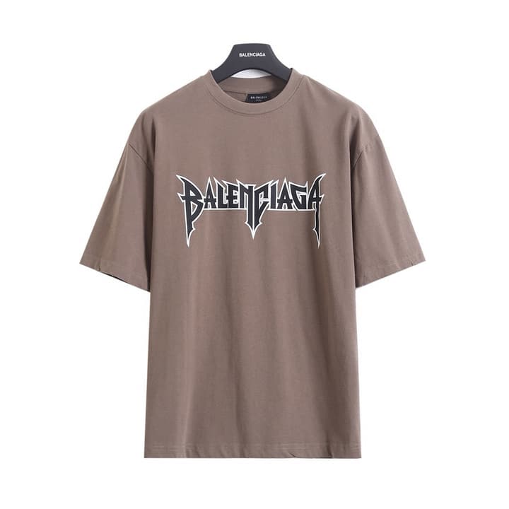 Balenciaga Rock Flame Cracked Distressed T-Shirt – 26SS in Coffee