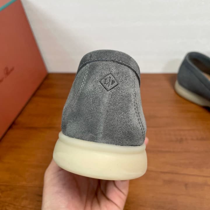 Loro Piana Suede Slip-On Loafers in Black Suede