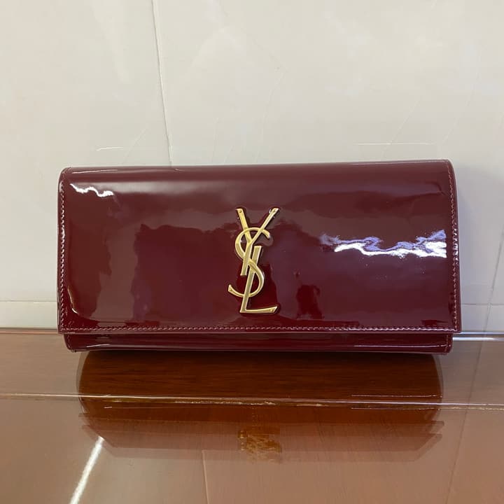 Saint Laurent Kate Patent Leather Clutch Bag