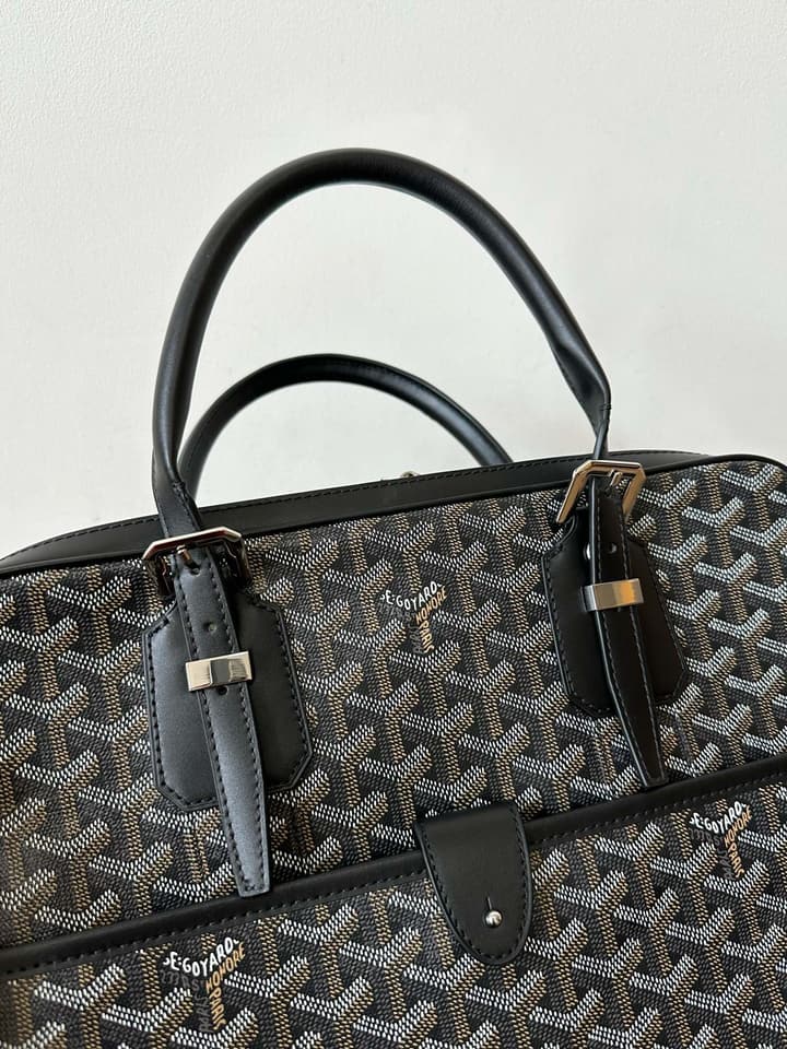 Goyard Men's Goyardine Briefcase in Black Goyardine