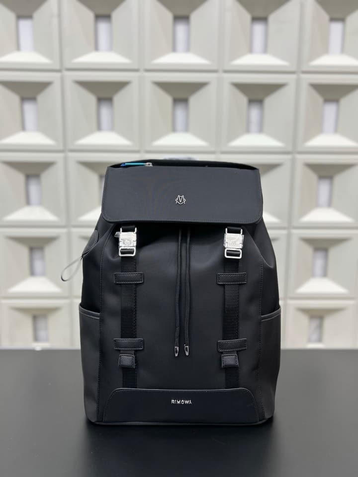 RIMOWA Never Still Canvas Flap Backpack in Black Canvas