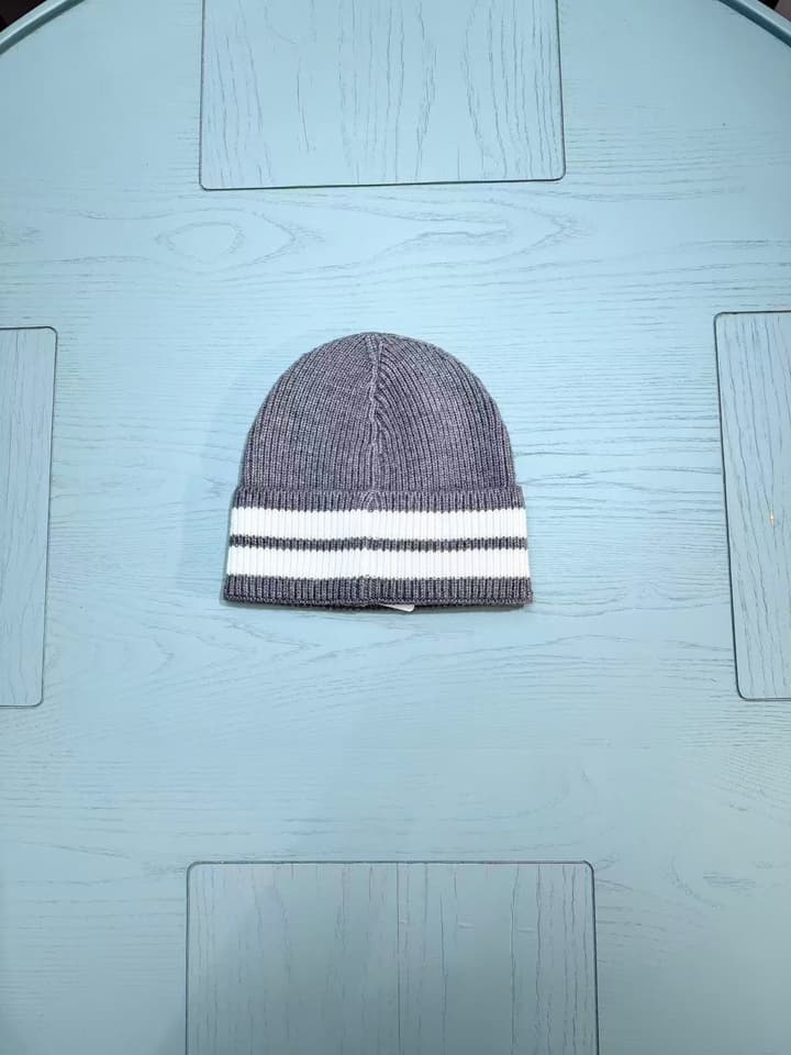 Moncler Classic Jacquard Knit Beanie – Kids Collection – 25FW in Classic Black Beanie