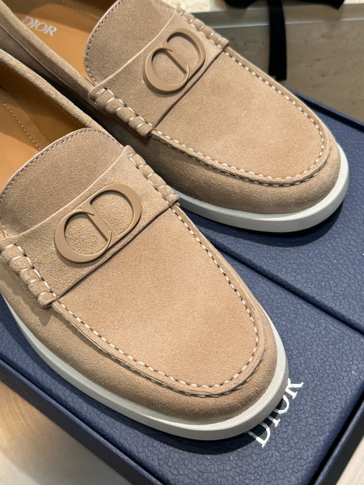 Dior Granville Men's Lace-Up Casual Shoes in Dark Blue Suede