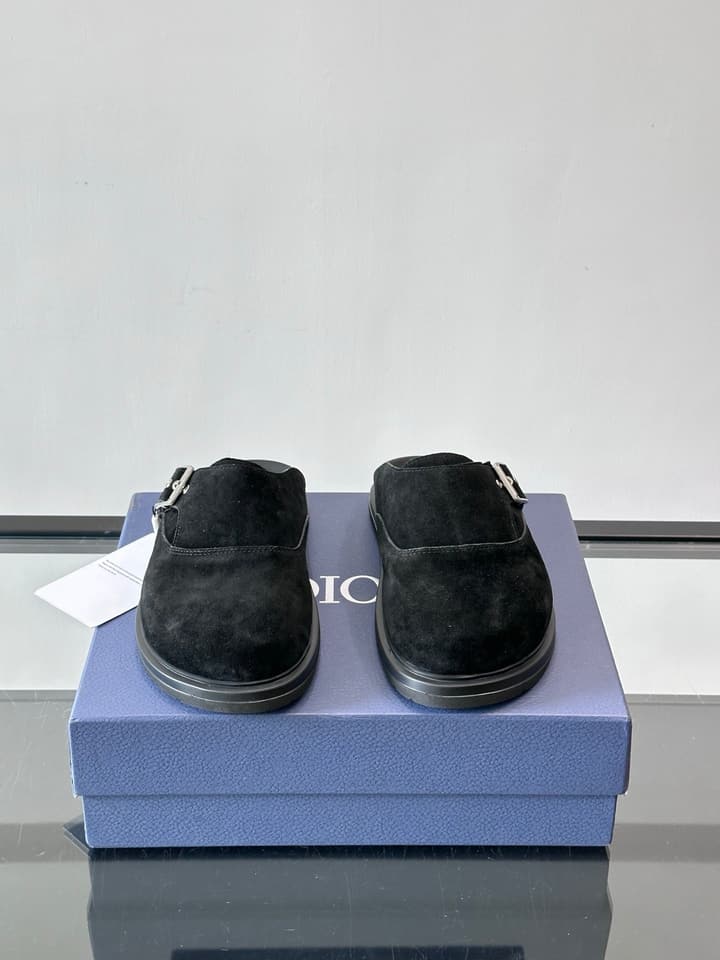 Dior Oblique Closed-Toe Mules in Black