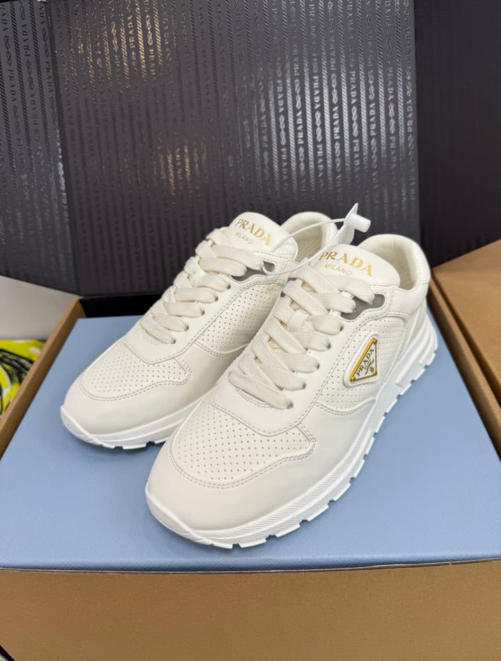 Prada Triangle Logo Sporty Sneakers – 2025 Early Autumn Collection in Black