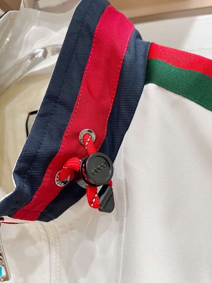 Gucci New Collection Runway Jacket in White And Navy Checkered