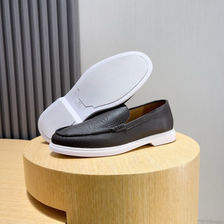 Boss Men's Luxury Leather Loafers in Black Leather