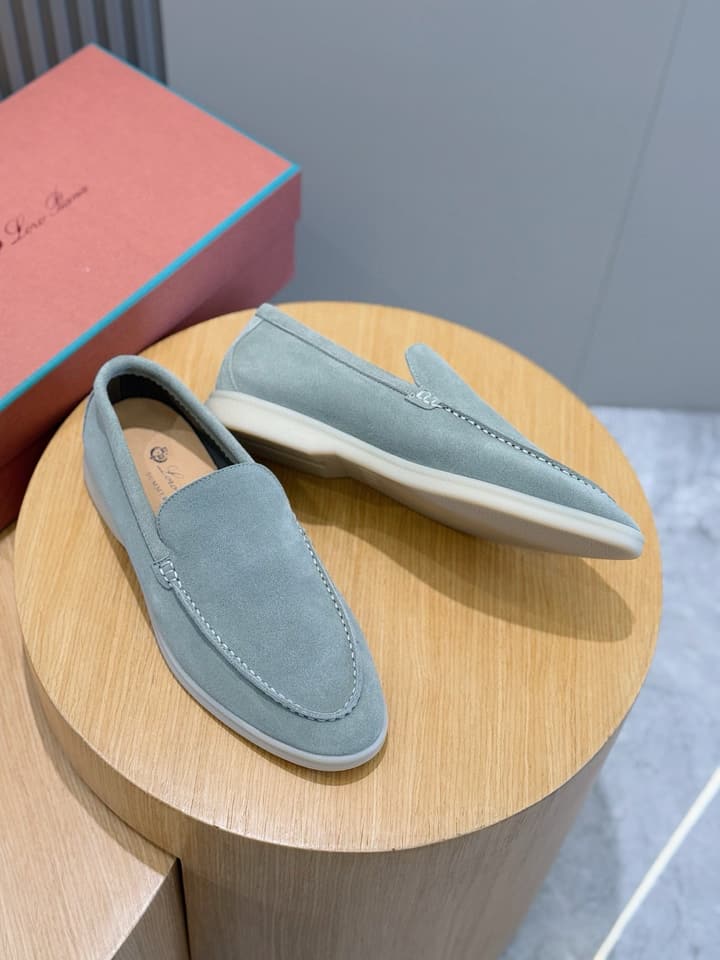 Loro Piana Italian Handmade Suede Driving Shoes in Black Suede