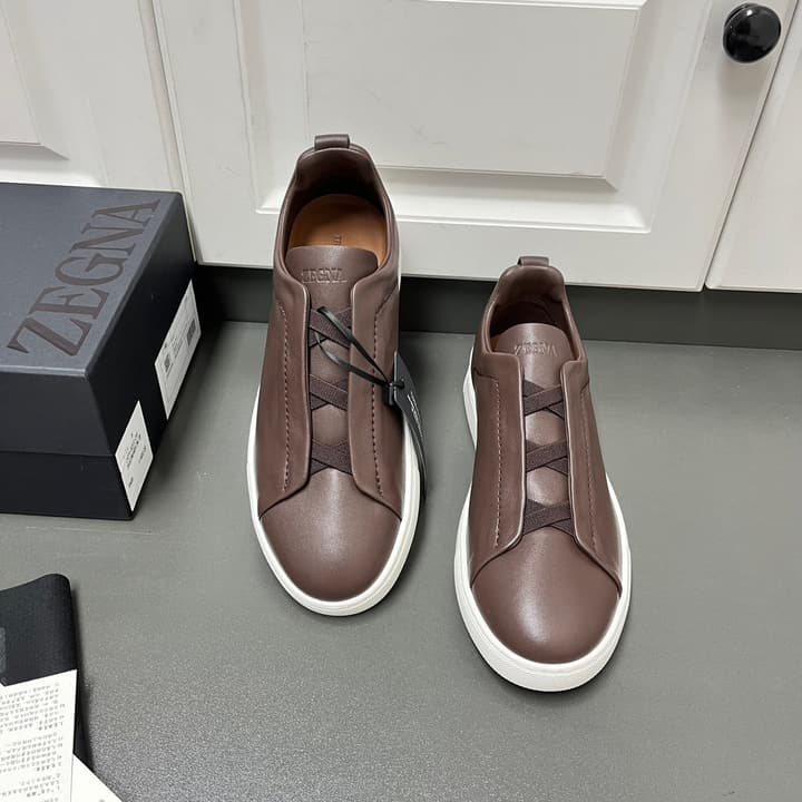 Zegna SECONDSKIN Triple Stitch™ Casual Sneakers in Monochromatic Black