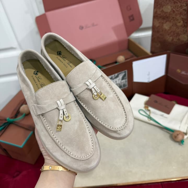 Loro Piana Summer Charms Walk Kids Moccasin Loafers – Kids Collection in Cream
