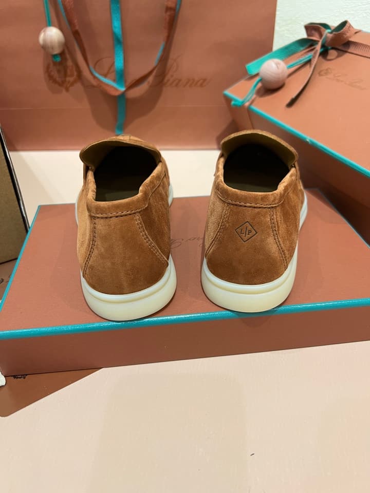 Loro Piana Classic Suede Backless Mules in Ash Blue Suede