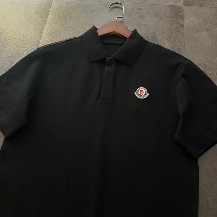 Moncler Logo Cotton Polo Shirt – 2026SS in Black