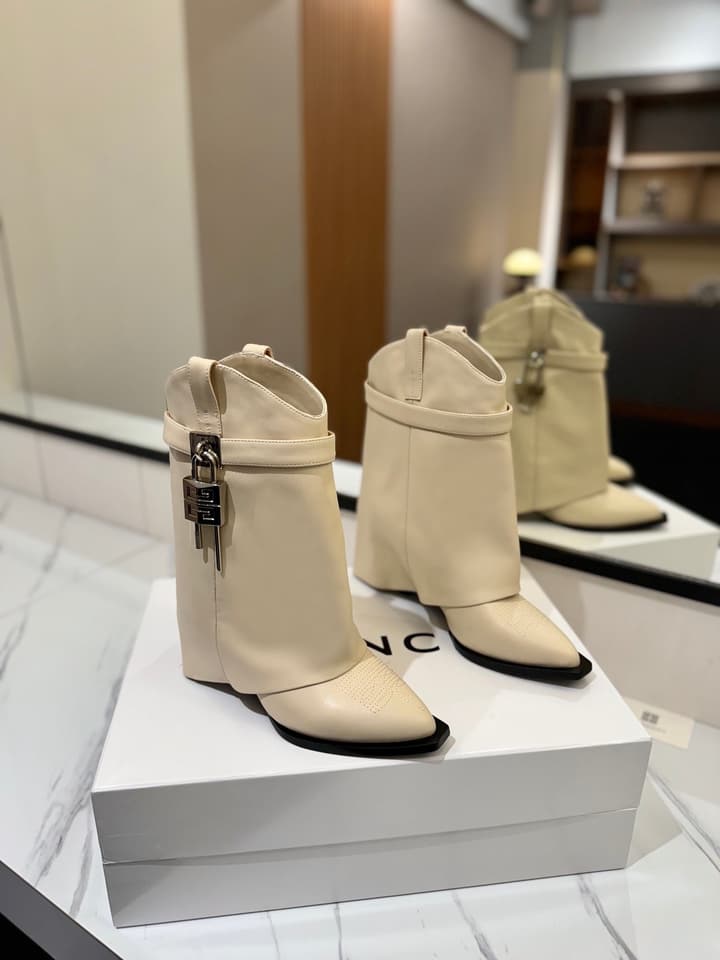 Givenchy High-Heel Embroidered Long Boots – 2024 SS in Black Leather