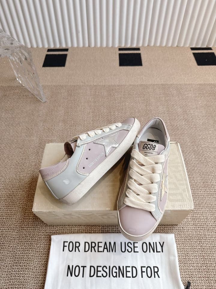 Golden Goose Distressed Leather Sneakers in Dark Green