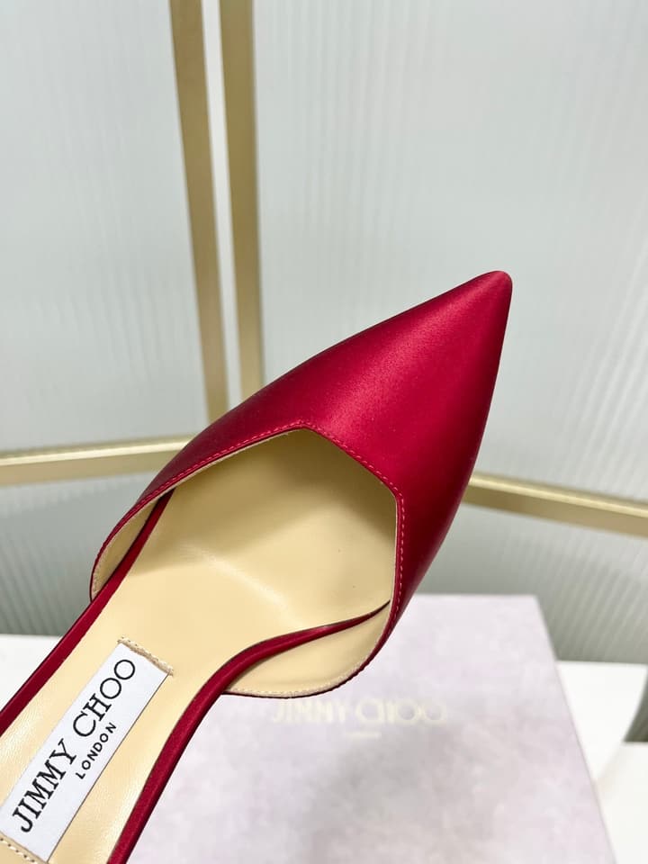 Jimmy Choo Stevie 100 Bow Crystal Silk Heels – 2025SS in Black Silk