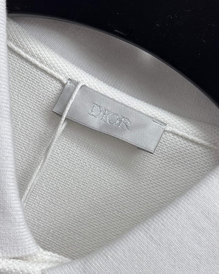 Dior Embroidered Letter Polo Shirt in Black