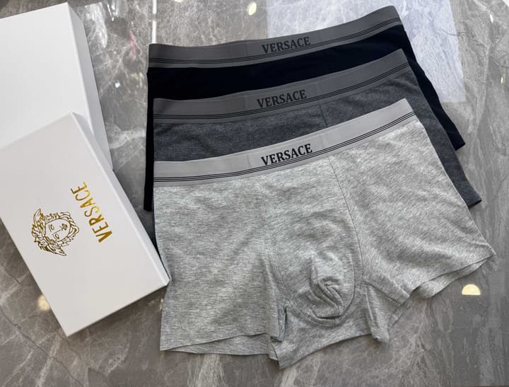 Versace 3D Men's Cotton Underwear Box Set – 3-Pack