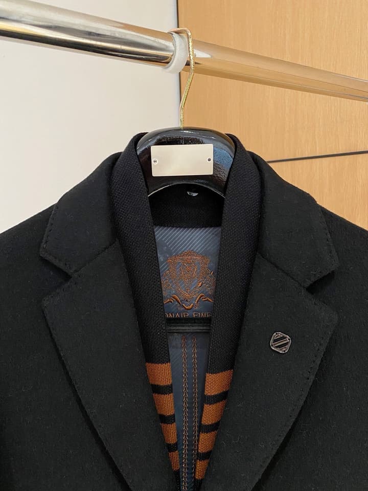 Zegna Men's Wool Kensington Coat – 2025FW in Classic Black