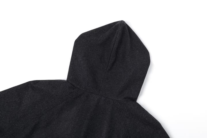 Fendi Hooded Zipper Cashmere Blend Jacket in Deep Charcoal Black