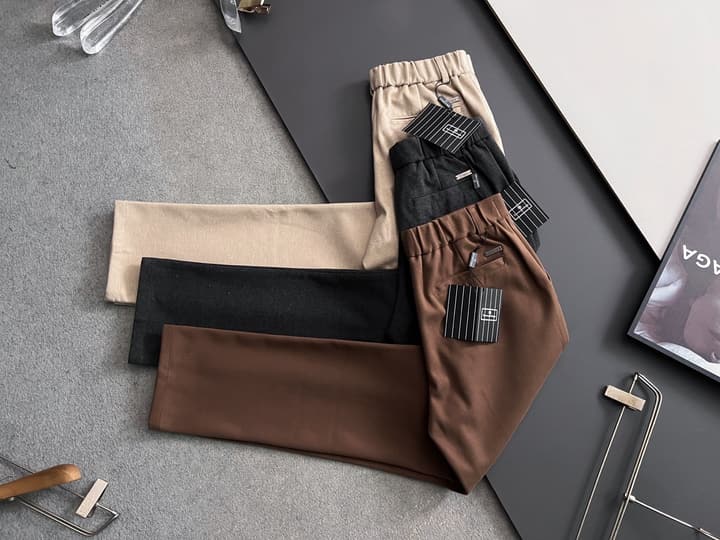 Zegna 2025 Cashmere Blend Casual Trousers in Classic Black