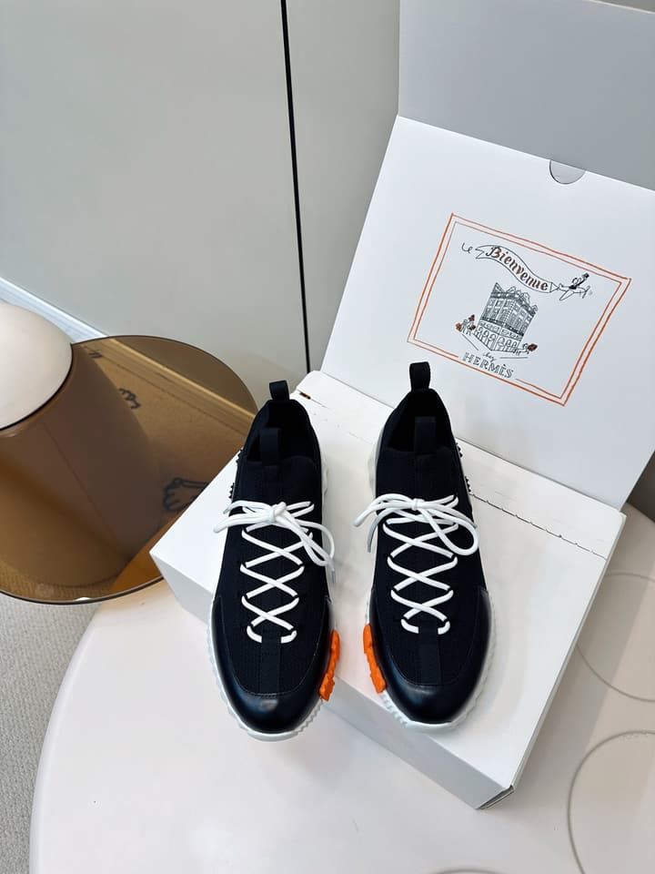 Hermes H Classic Couple Sneakers in Black