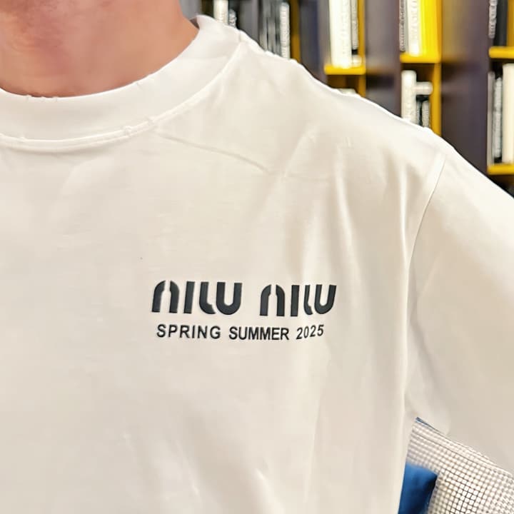Miu Miu Technical Fabric Short-Sleeve T-Shirt – Summer 2026 Collection in Black