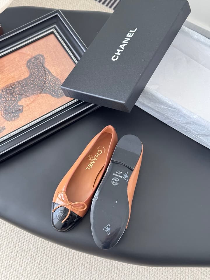 Chanel Classic Round Toe Ballet Flats in Dusty Rose With Bow