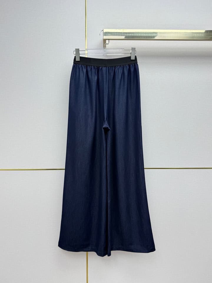 Prada Rayon Denim Wide-Leg Pants – 26SS in Blue