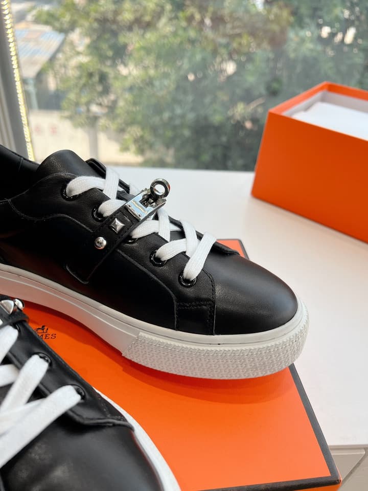 Hermès Bouncing Men's Sneakers in Black Leather