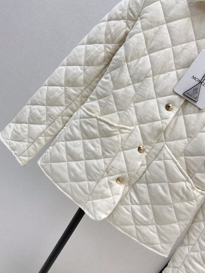 Moncler Quilted Padded Slim-Fit Jacket in Khaki