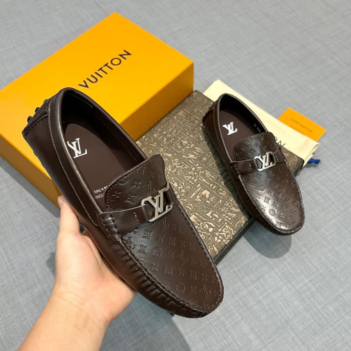 Louis Vuitton Men's Driving Shoes in Dark Blue