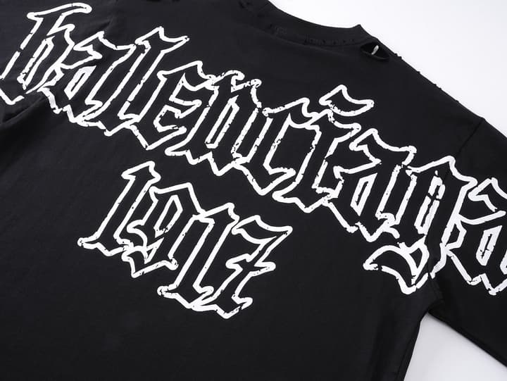Balenciaga Paris Art Print Distressed T-Shirt – 25SS in Black