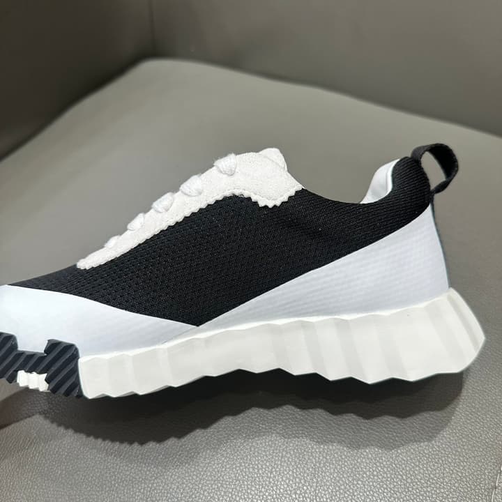 Hermès Bouncing Tech Mesh Sneakers in Black And White