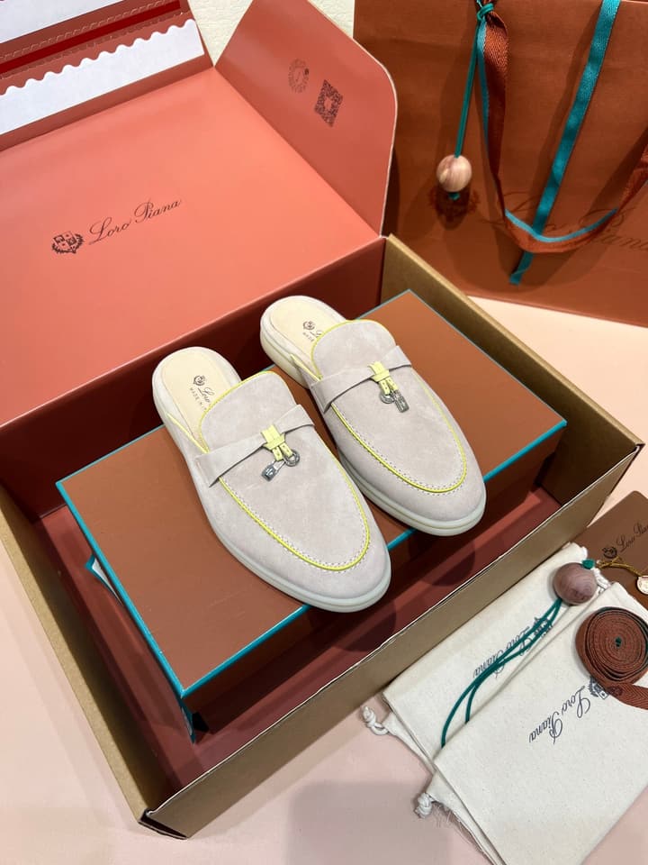 Loro Piana Women's Mules in Aqua Blue Suede