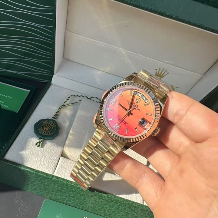 Rolex Day-Date 36 Yellow Gold Red Carnelian Watch