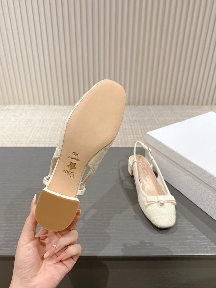 Dior D-Ramour Embroidered Cannage Ballet Flats – 2024 Spring/Summer Collection in Black Leather