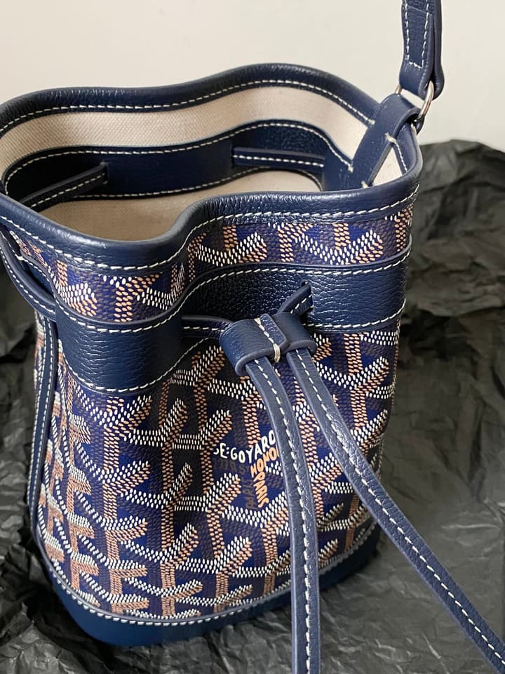 Goyard Petit Flot Mini Bucket Bag in Deep Blue Goyardine