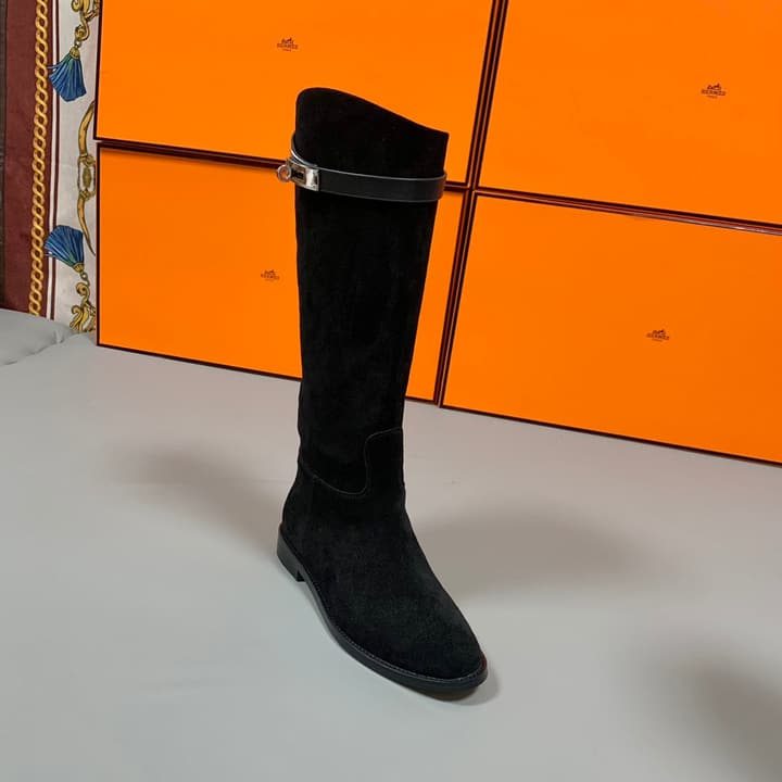 Hermès Classic Knight Riding Boots – Autumn/Winter in Black Suede Riding Boot