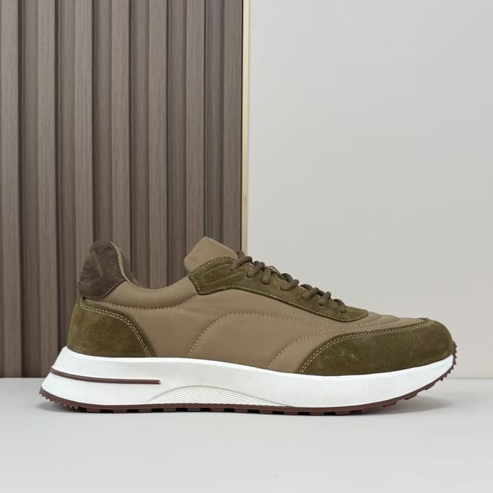Loro Piana Men's Classic Jogging Sneakers in Black Suede