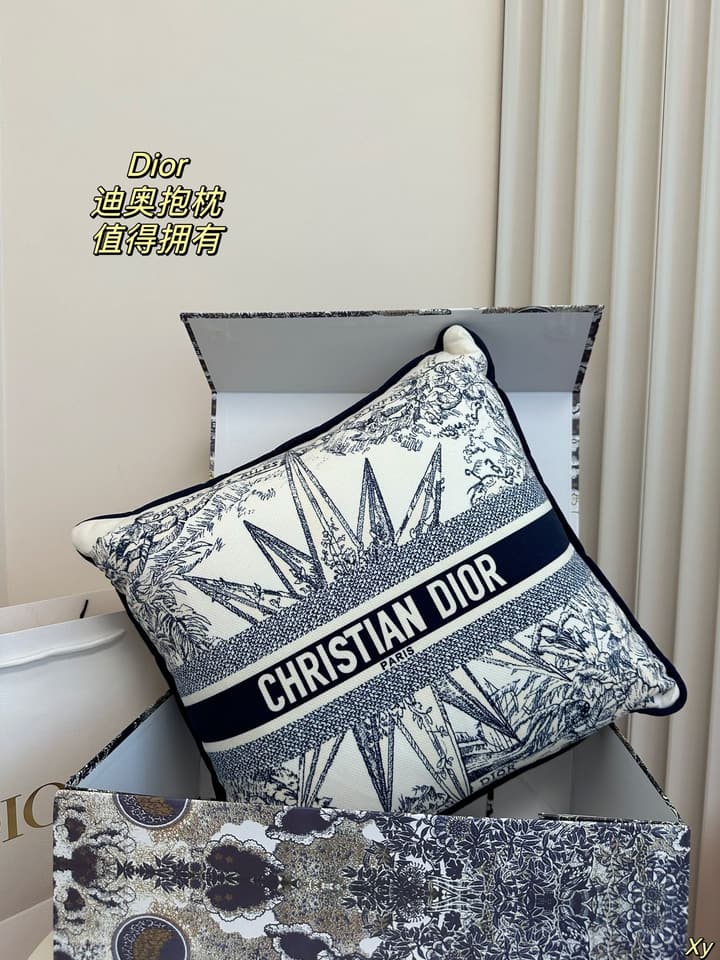 Dior Limited Edition Home Pillow in Black And White Toile Pattern